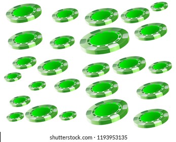 Casino Chips are falling down. Playing Chips rain. Vector illustration