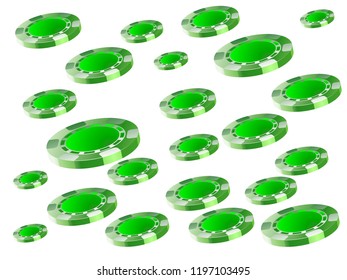 Casino Chips are falling down. Playing Chips rain. Vector illustration