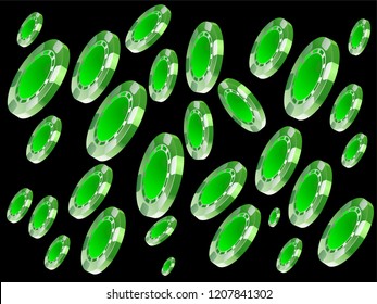 Casino Chips are falling down. Playing Chips rain. Vector illustration