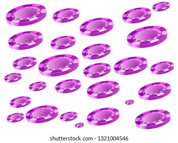 Casino Chips are falling down. Playing Chips rain. Vector illustration