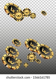 Casino Chips are falling down. Playing Chips rain. Vector illustration