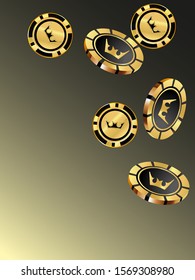 Casino Chips are falling down. Playing Chips rain. Vector illustration