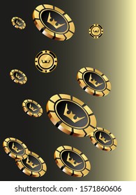 Casino Chips are falling down. Playing Chips rain. Vector illustration