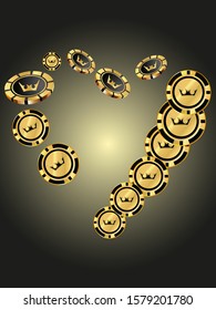 Casino Chips are falling down. Playing Chips rain. Vector illustration