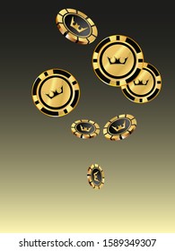 Casino Chips are falling down. Playing Chips rain. Vector illustration