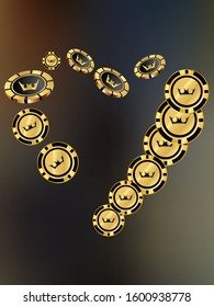 Casino Chips are falling down. Playing Chips rain. Vector illustration