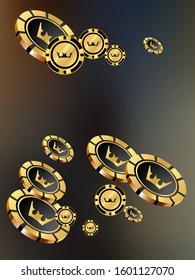 Casino Chips are falling down. Playing Chips rain. Vector illustration