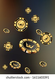 Casino Chips are falling down. Playing Chips rain. Vector illustration