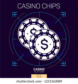 Casino chips flat icon