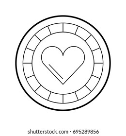 casino chips with heart