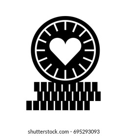 casino chips with heart