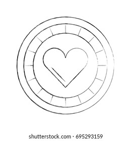 casino chips with heart