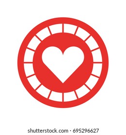 casino chips with heart