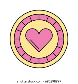 casino chips with heart