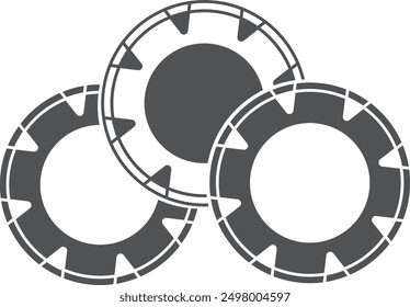 Casino chips icon. Black game bet symbol