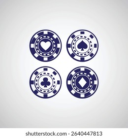 Casino chips icon flat vector design