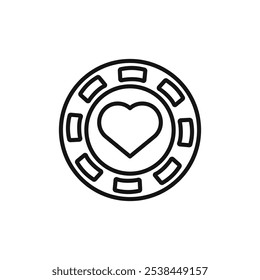 Icono de fichas de casino Vector plano aislado en el contorno