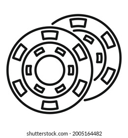 Casino chips icon outline vector. Poker game. Gambling vegas chips