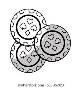 casino chips icon over white background. vector illustration