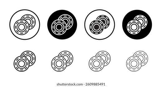 Casino chips icon Simple thin outline