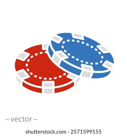 casino chips icon, stake in gambling, simple vector illustration, for website, app, ui