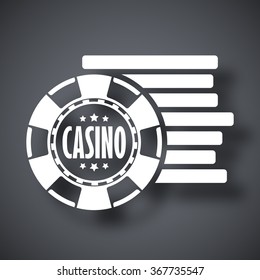 Casino chips icon, stock vector