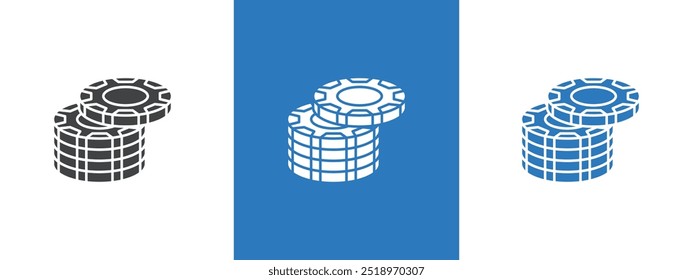 Casino-Chips Symbol dünne Linie Illustration