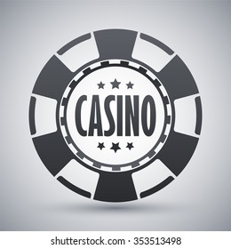 Casino chips icon, vector
