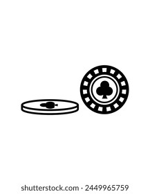 Icono de fichas de casino, Vector mejor icono plano.