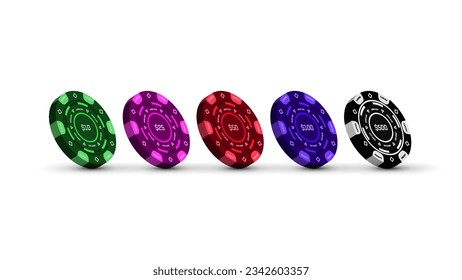 Casino chips. Isolated poker chip. Vector illustration