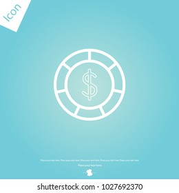 casino chips line icon