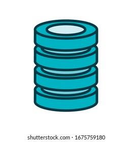 casino chips line style icon vector illustration design