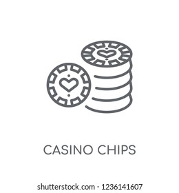 Casino chips linear icon. Modern outline Casino chips logo concept on white background from Cryptocurrency economy and finance collection. Suitable for use on web apps, mobile apps and print media.
