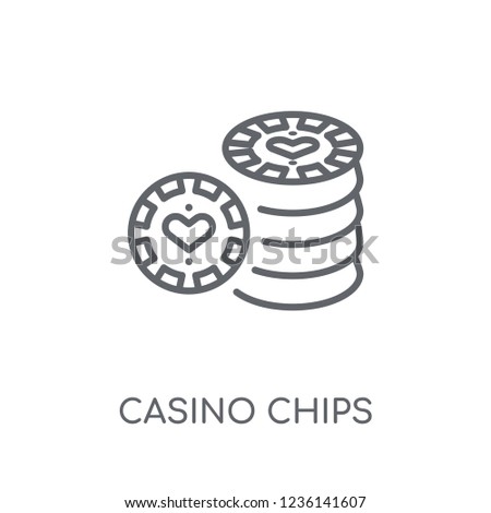 Casino chips linear icon. Modern outline Casino chips logo concept on white background from Cryptocurrency economy and finance collection. Suitable for use on web apps, mobile apps and print media.
