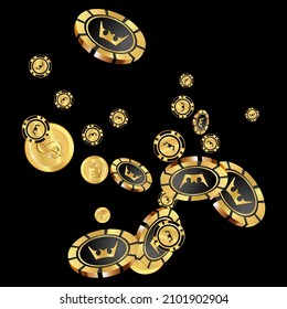 Casino Chips and Money are falling down. Casino Chips and Money rain. Pattern for ads of parties, events in Vegas. Vector illustration