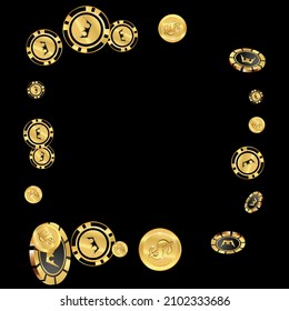 Casino Chips and Money are falling down. Casino Chips and Money rain. Pattern for ads of parties, events in Vegas. Vector illustration