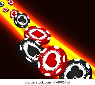 Casino chips on light. Vector illustration.