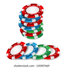 casino chips on a white background
