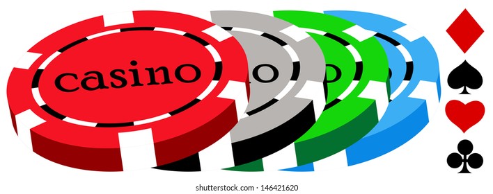 casino chips on white background. eps10 vector mesh illustration