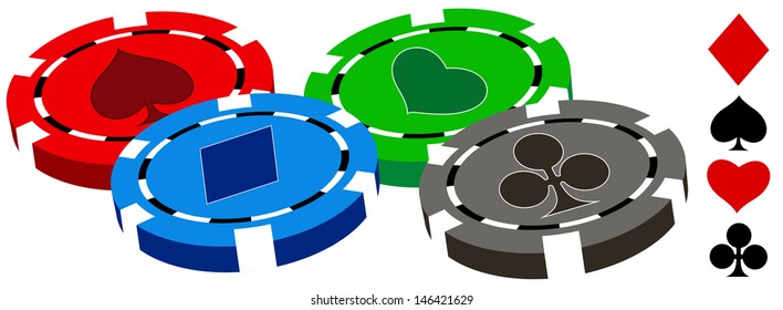 casino chips on white background. eps10 vector mesh illustration