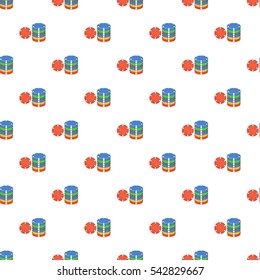 Casino chips pattern. Cartoon illustration of casino chips vector pattern for web