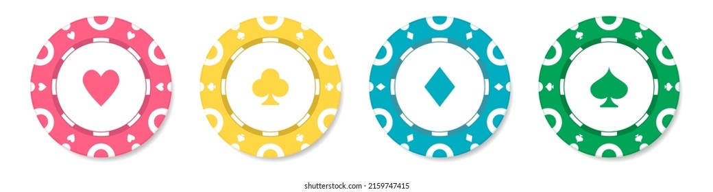 Casino chips for poker or roulette. Elements to design logo, website or background. Vector illustration.