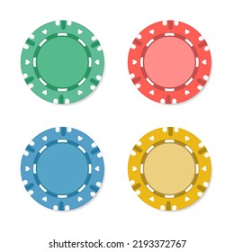 Chiapas de casino para póquer o ruleta. Elementos para diseñar logotipo, sitio web o fondo. Ilustración vectorial.