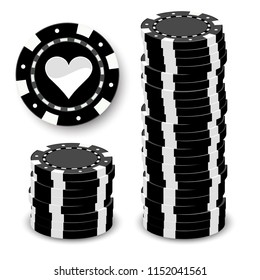 Casino chips realistic isolated on a white background.