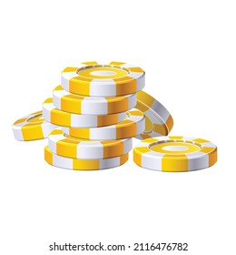 Casino chips stack icon cartoon vector. Poker chip. Vegas game