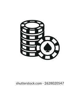 Ícone da pilha de chips do Casino. Ícone de pilha de chips de cassino simples para mídia social, app e web design. Ilustração vetorial.