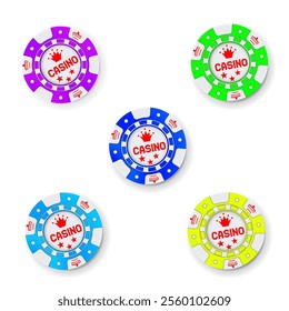 casino chips stacked and falling representing gambling, winning, and losing money