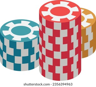 Casino chips stacks. Playing gambling game icon