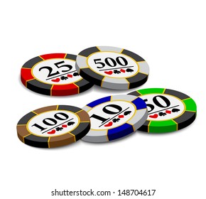 Casino chips stacks. Vector. 