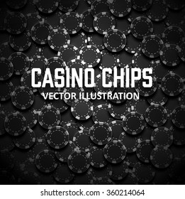 casino chips top view with shadows 